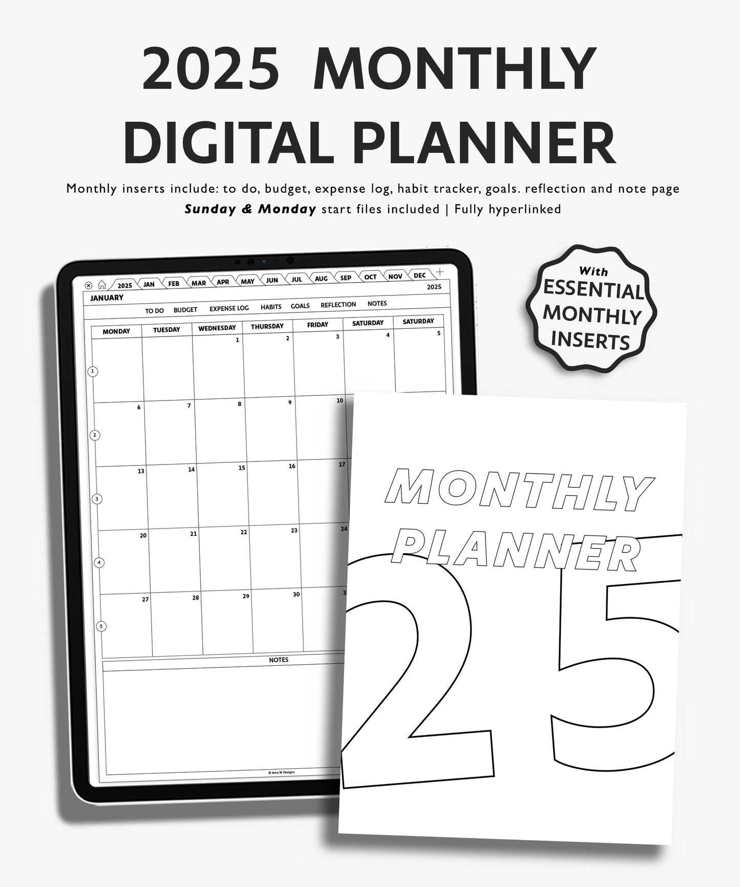 2025 Monthly Planner | Essentials