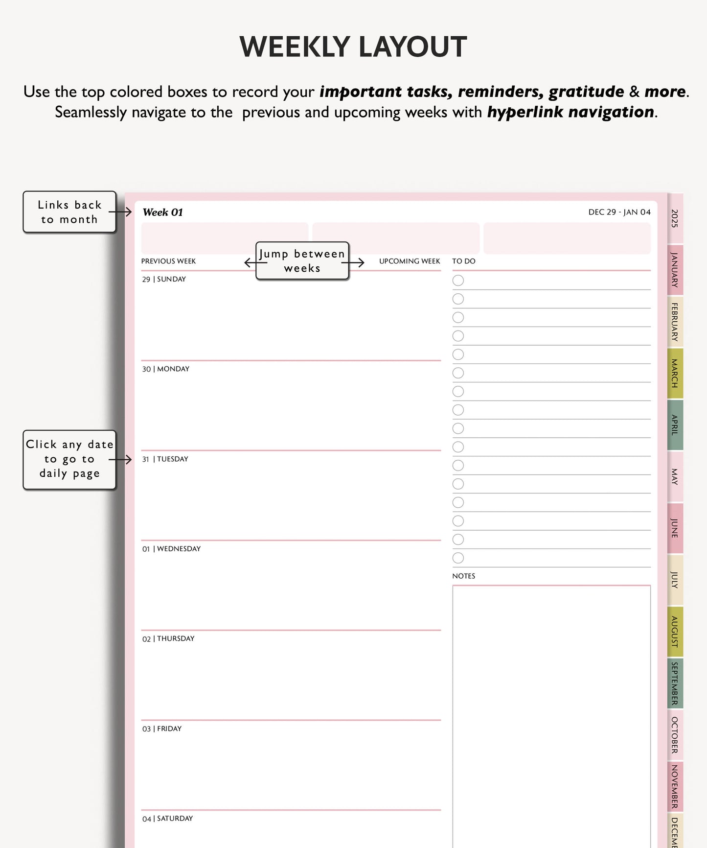 2025 Daily Planner | Minimal Modern Simple Agenda