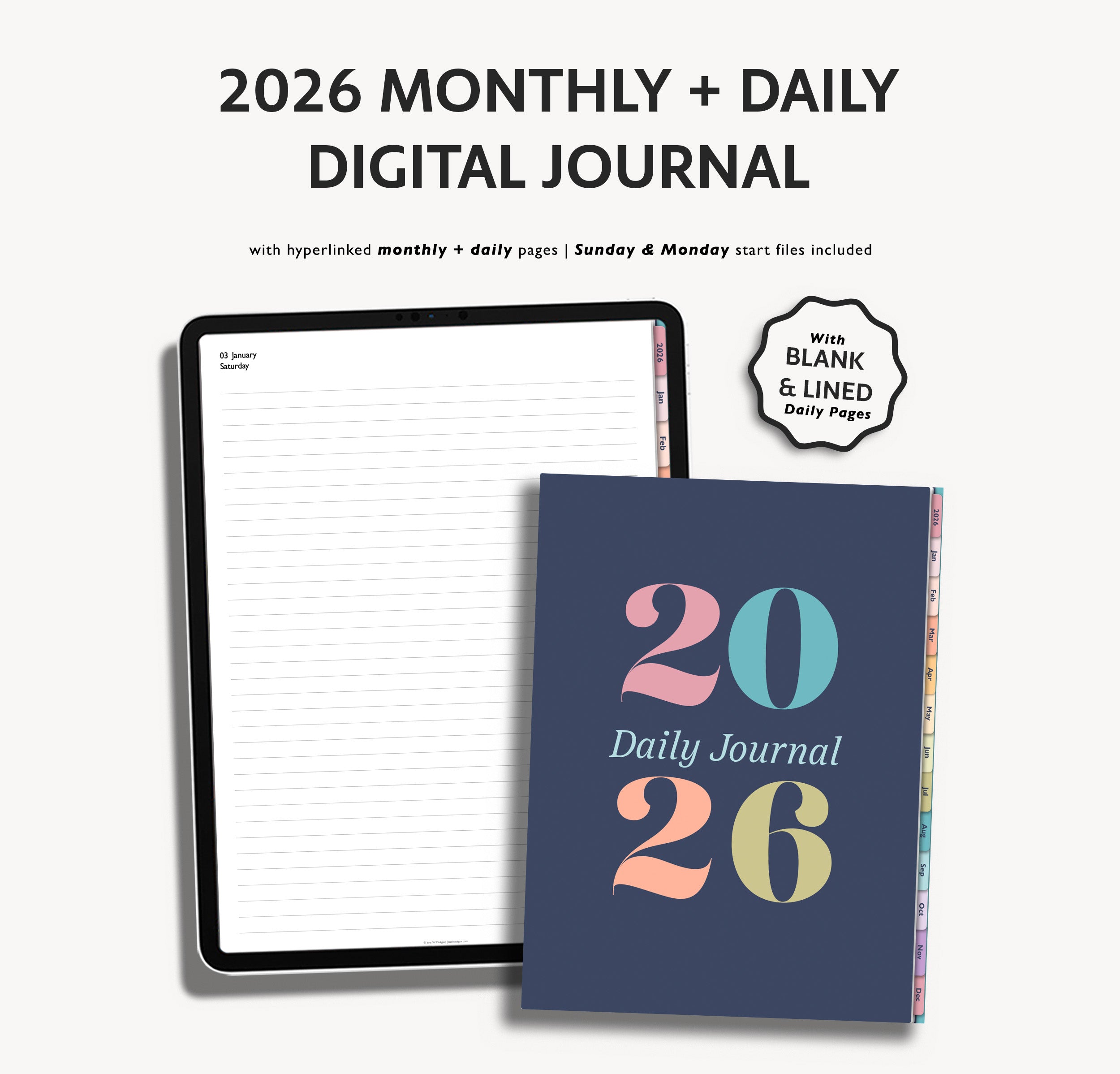 2026 Daily Journal Jena W Designs