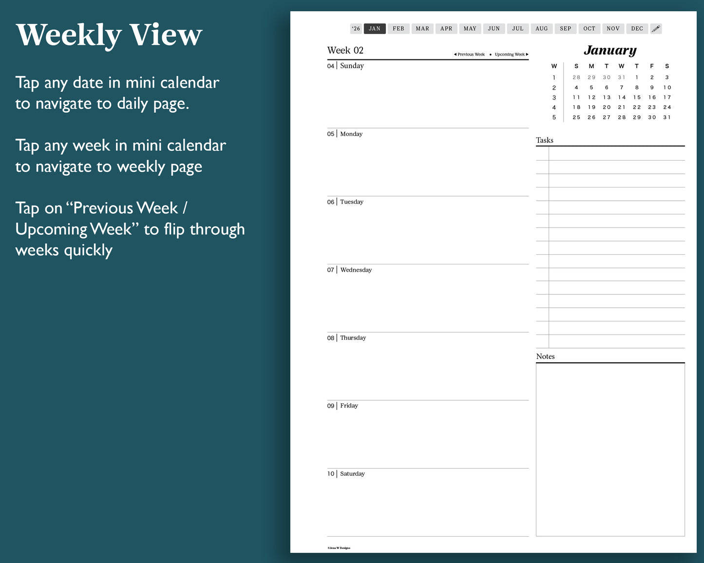 2026 Daily Planner | for reMarkable