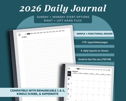 2026 Daily Journal | for reMarkable
