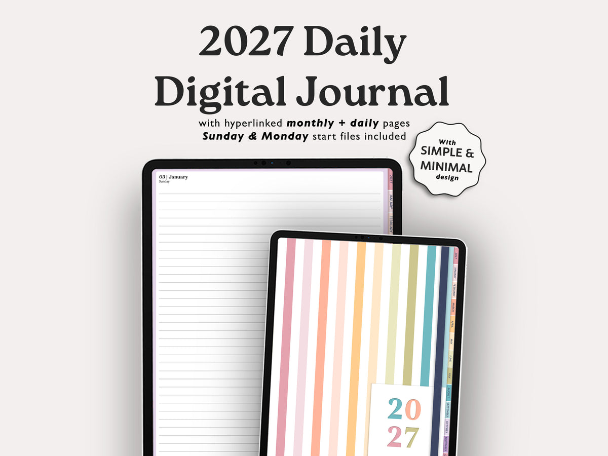 2027 Daily Journal | Minimal Modern Simple Diary