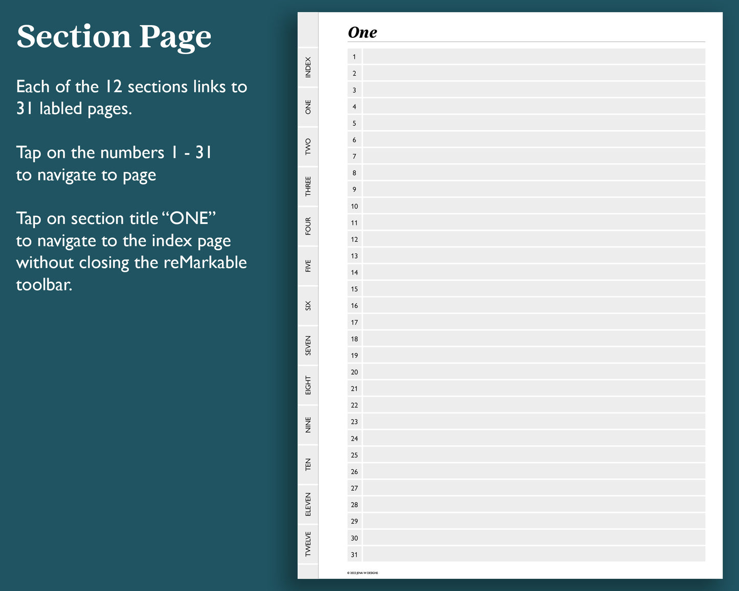 12 Section Cornell Notebook | for e-ink Devices