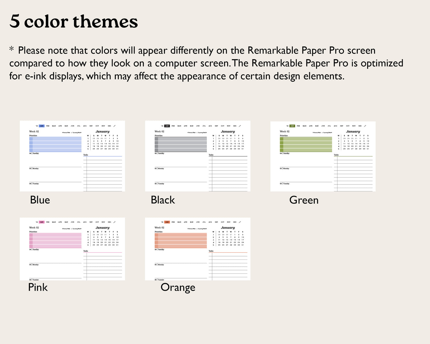 2026 Daily Digital Planner for reMarkable Paper Pro — Minimalist, Hyperlinked & Dated PDF