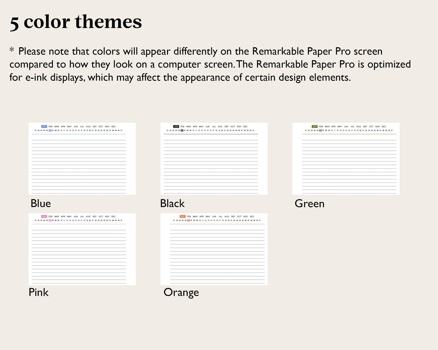 Undated Daily Journal | for reMarkable Paper Pro