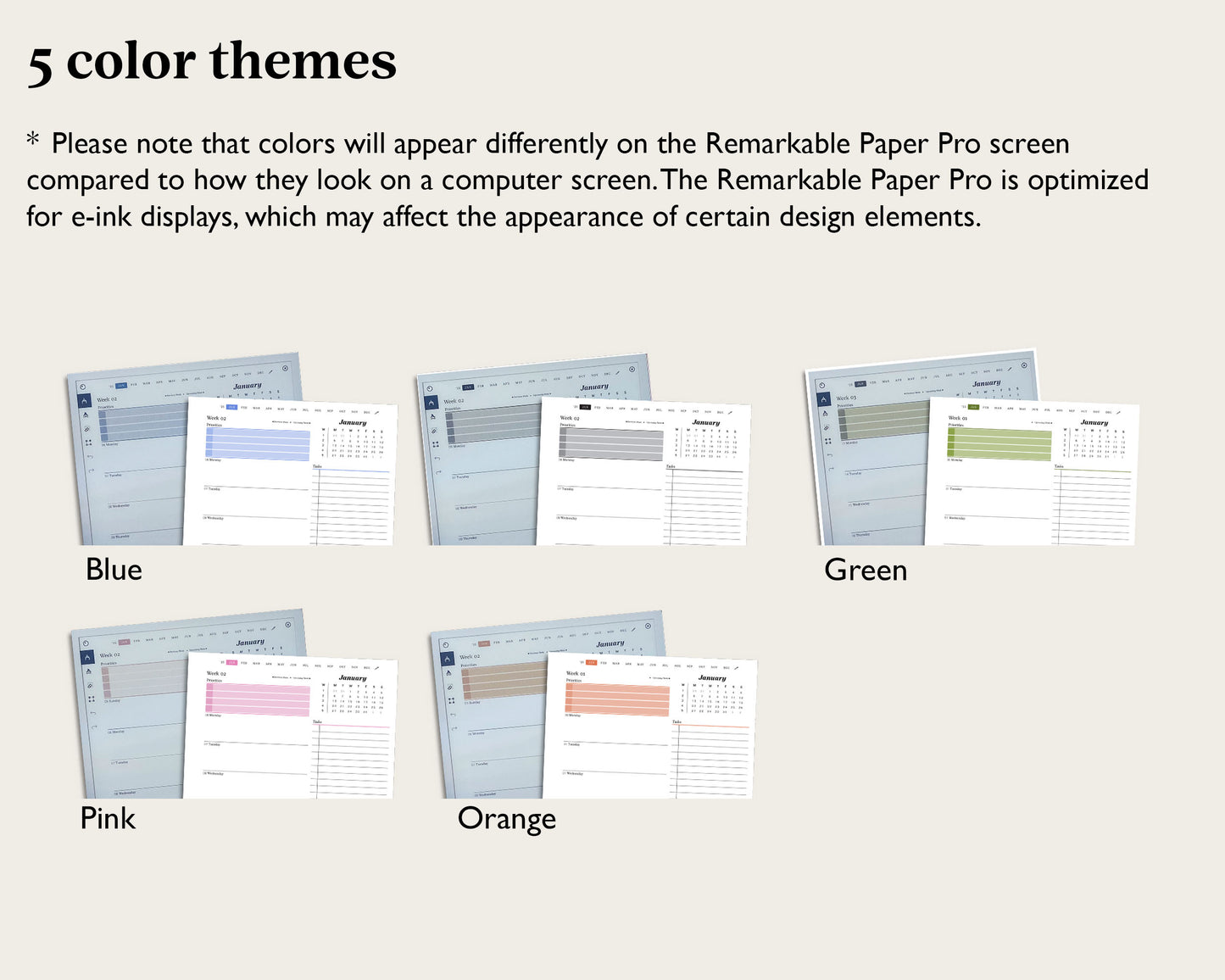 2025 Weekly Planner | for reMarkable Paper Pro