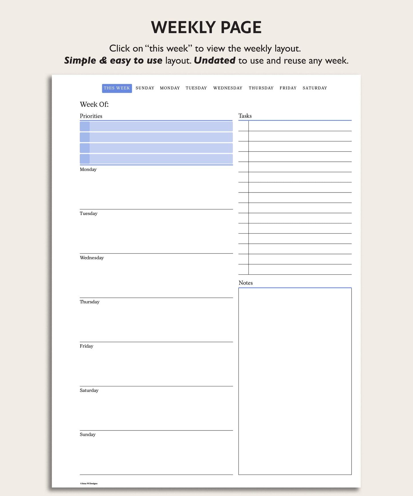 Free One Week Daily Planner | For reMarkable Paper Pro | Device Compatibility Tester