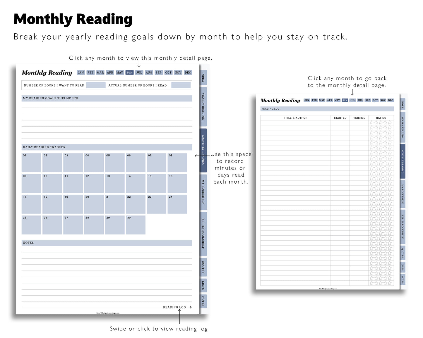 Digital Reading Journal | Reading Journal Template
