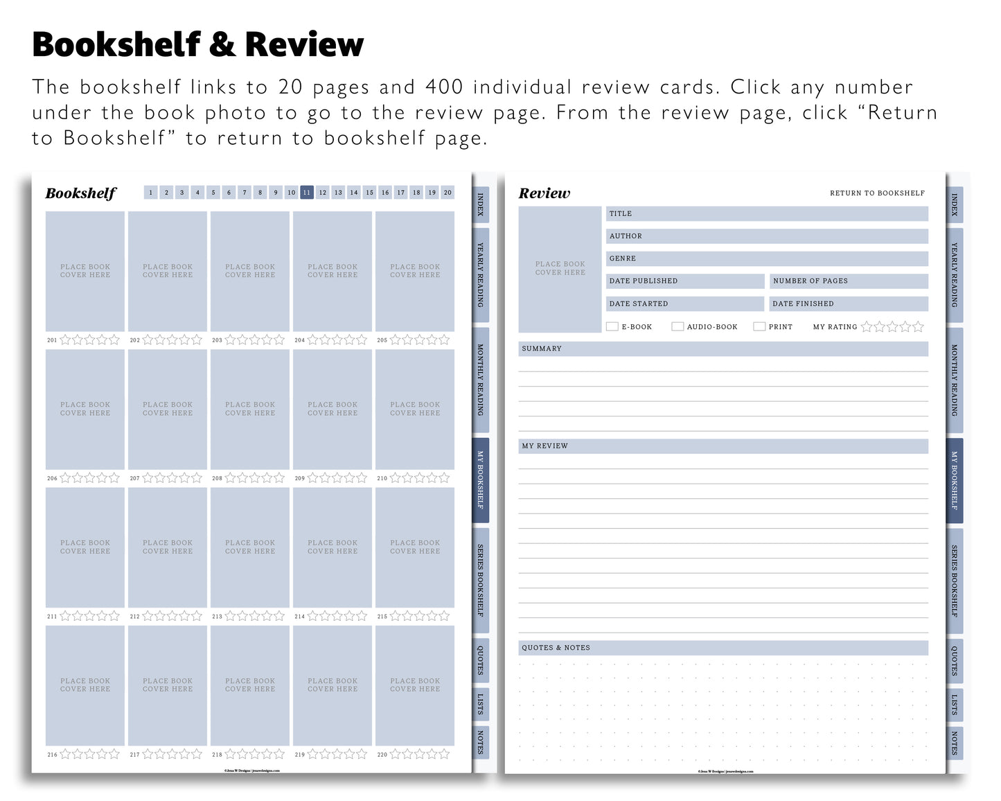 Digital Reading Journal | Reading Journal Template