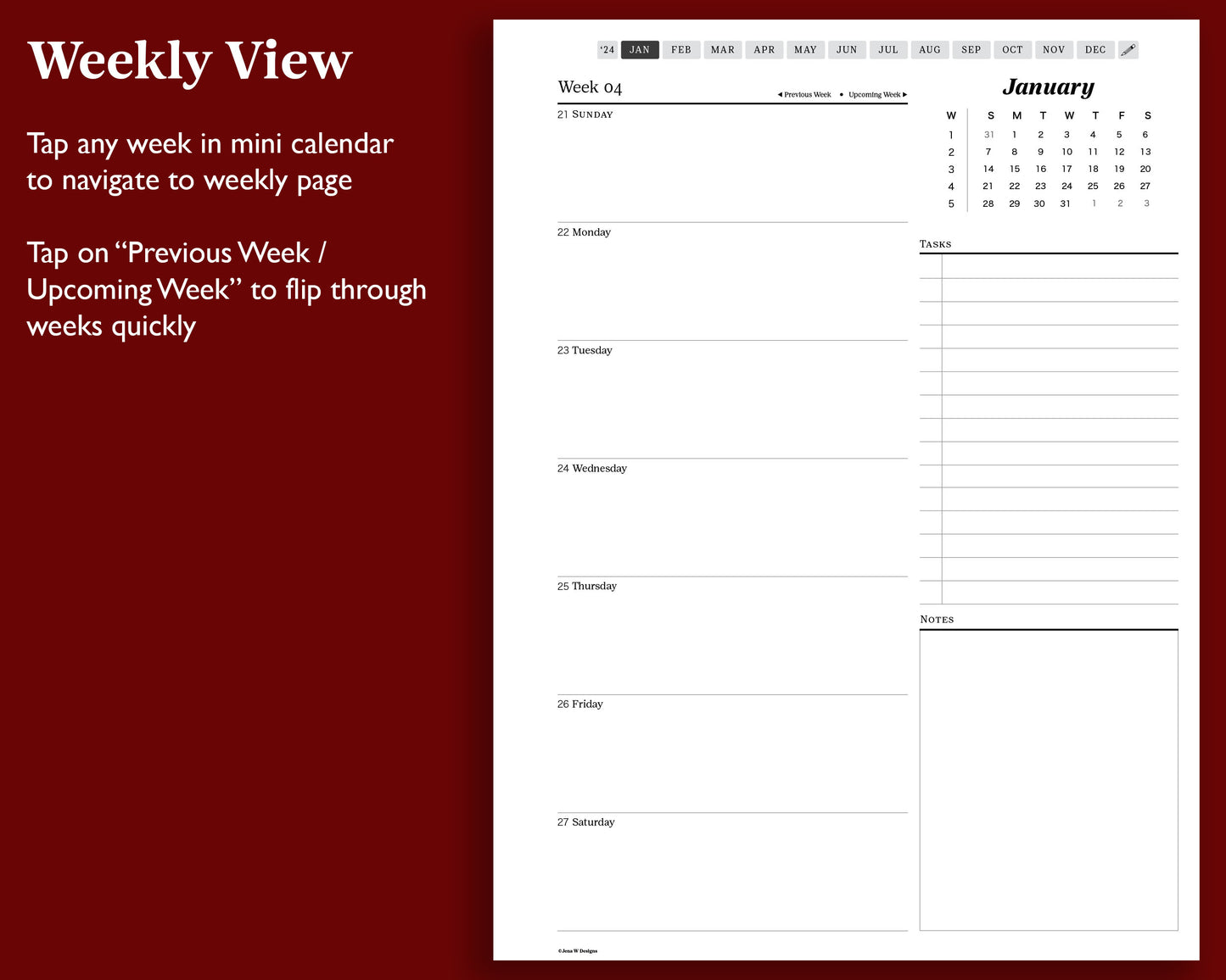 2024 Weekly Planner | for Kindle Scribe