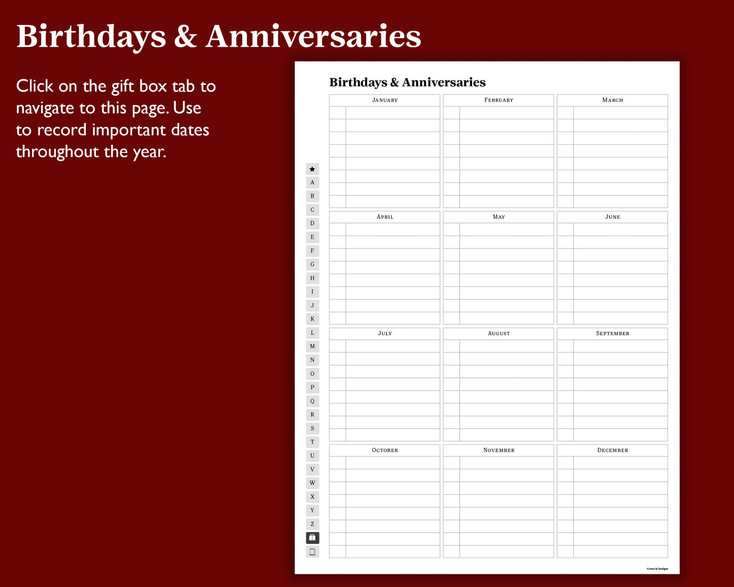 A to Z Address Book | for Kindle Scribe