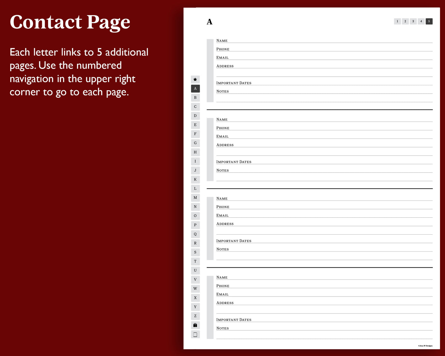 A to Z Address Book | for Kindle Scribe
