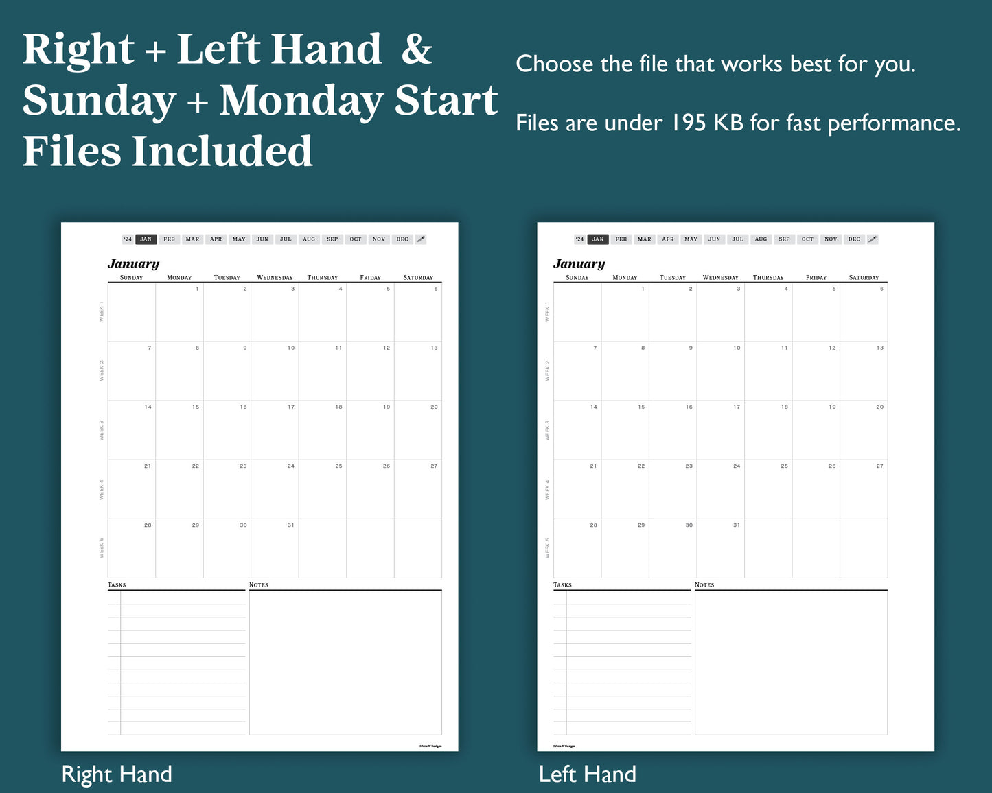 2024 Monthly Planner | for reMarkable
