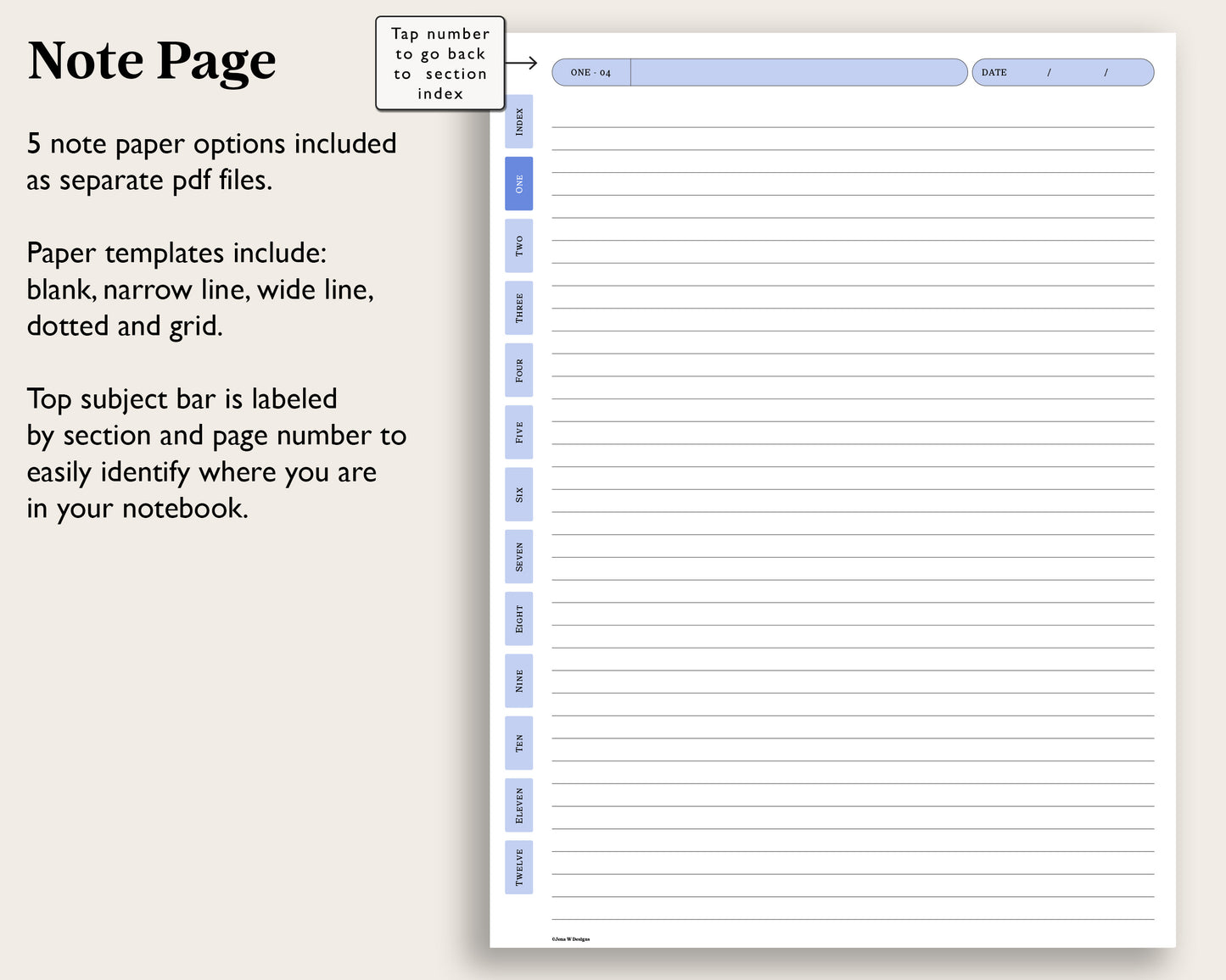 12 Section Notebook | for reMarkable Paper Pro
