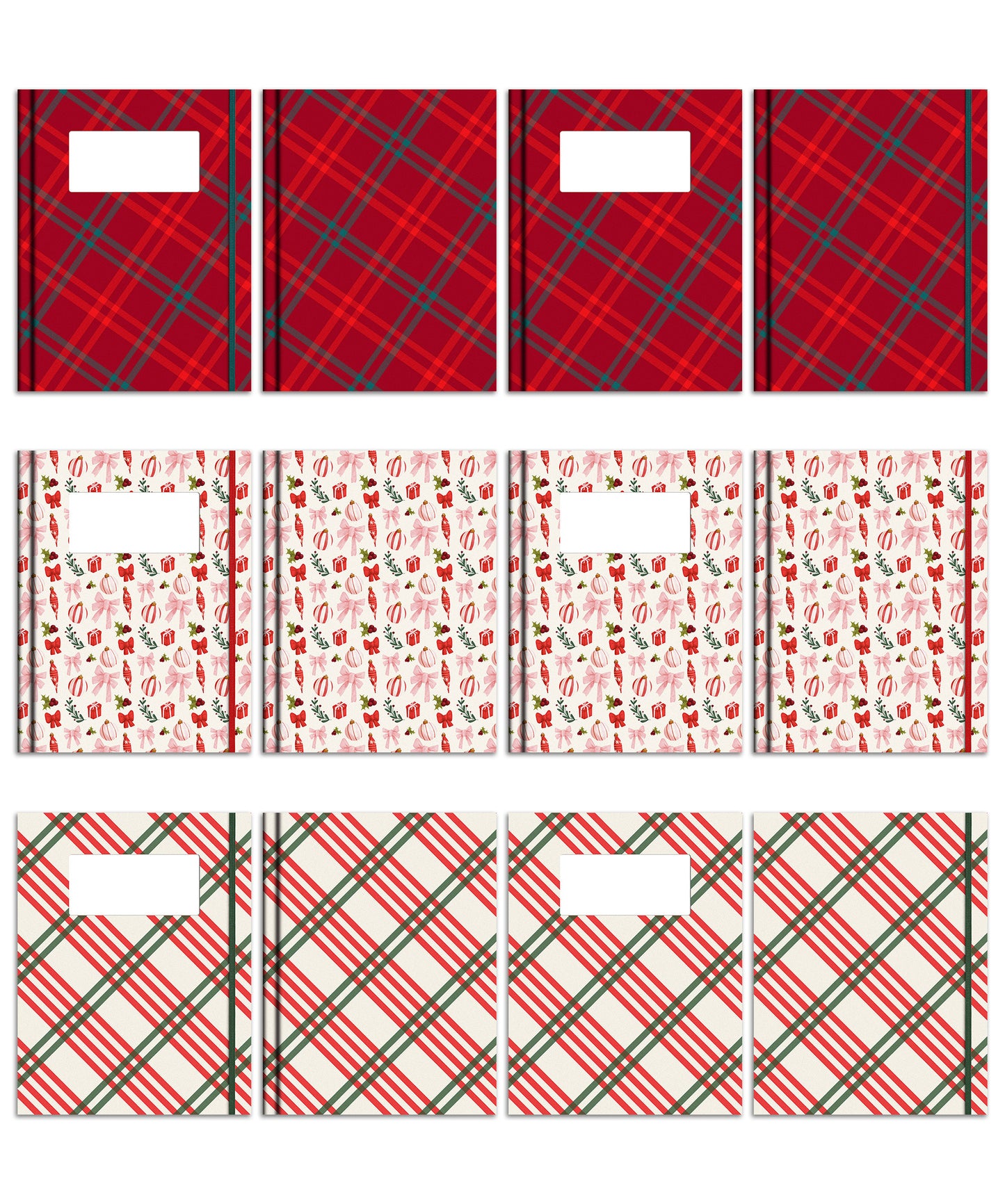 Christmas Digital Planner & Notebook Covers | 48 Plaid Covers