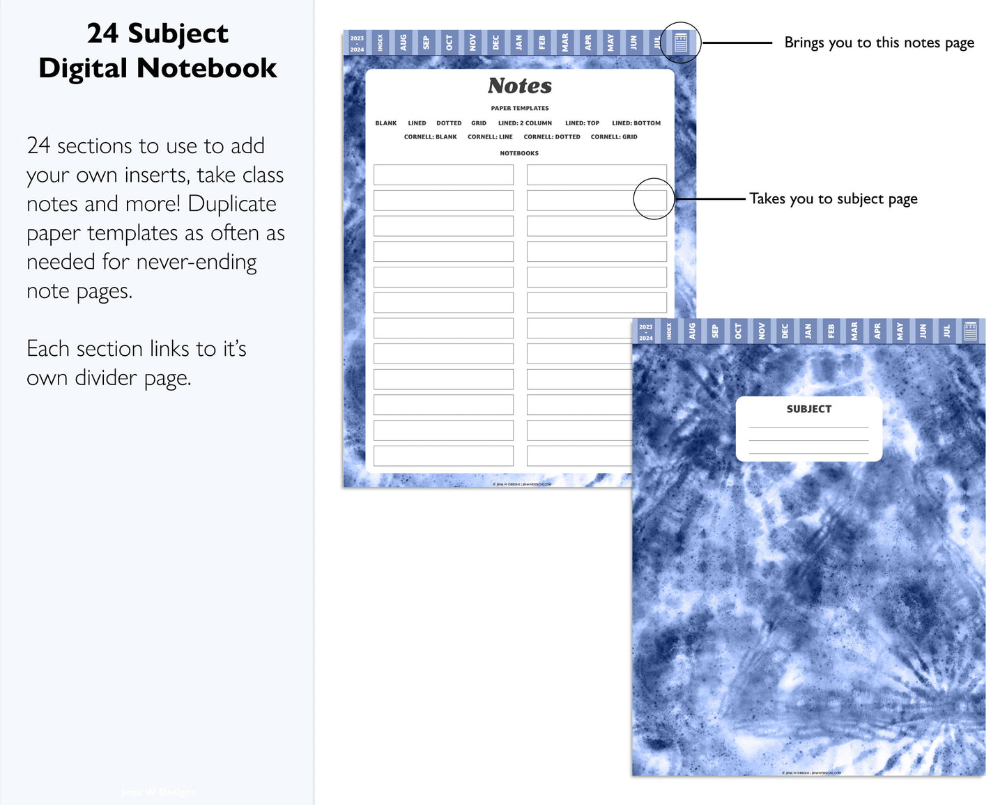 2023 - 2024 Digital Student Planner - Playful Academic Collection