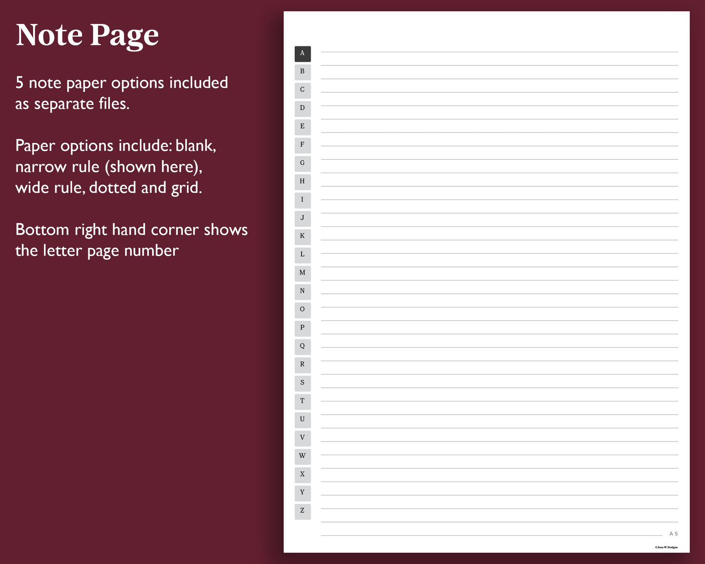 A to Z Tab Notebook | for Supernote