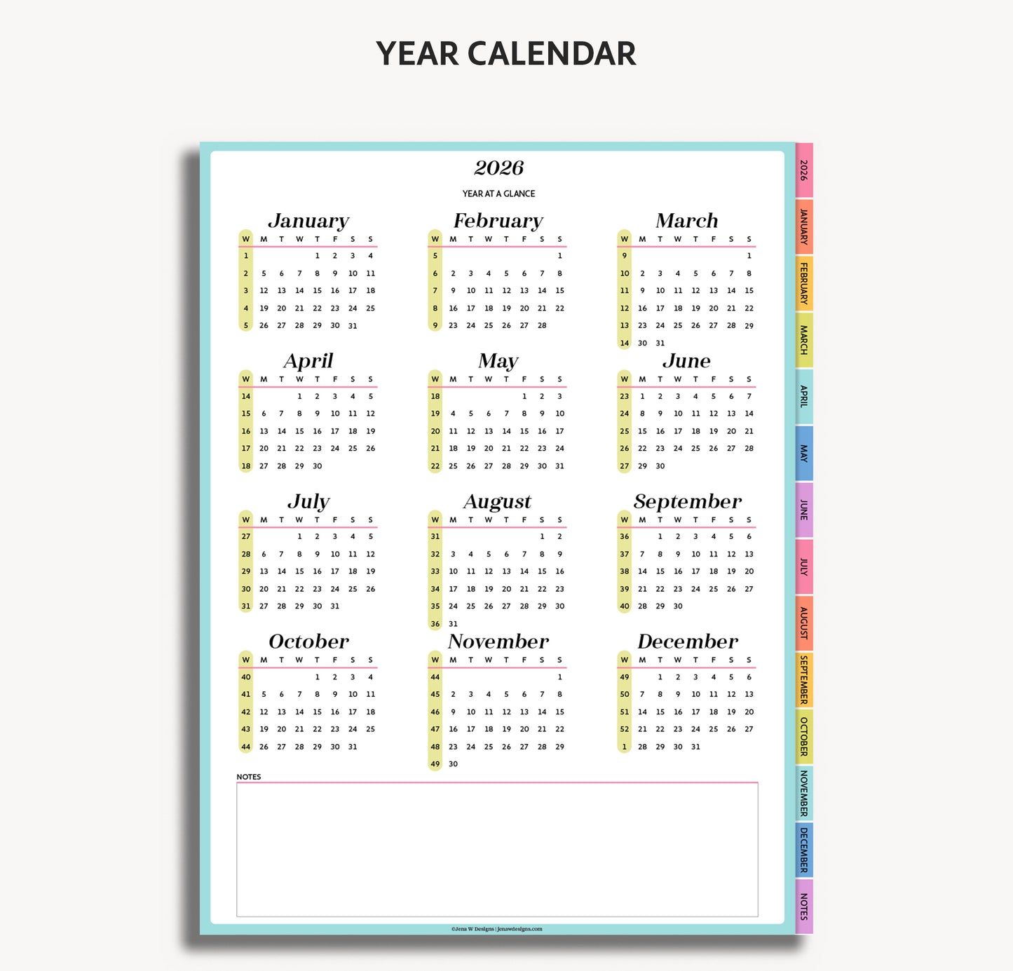 2026 Dated Monthly Digital Planner – Minimalist Planner for iPad & Android Tablets