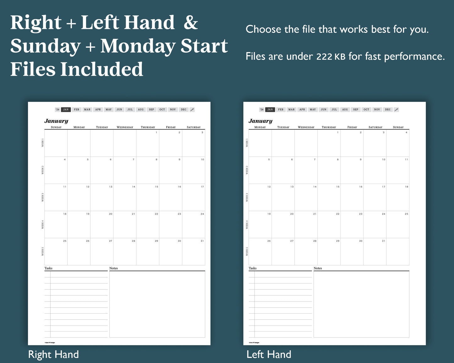 2026 Monthly Planner | for reMarkable