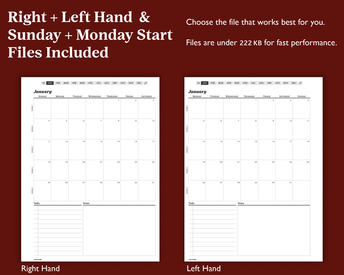 2026 Monthly Digital Planner | for Kindle Scribe