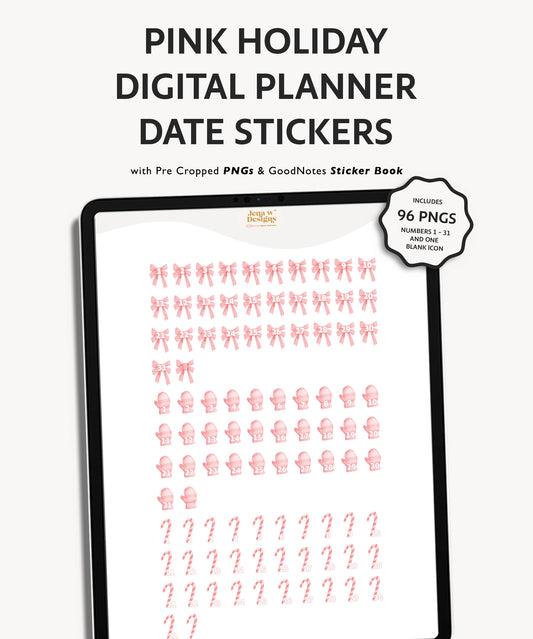 Digital Planner Date Dot Stickers | Christmas Holiday