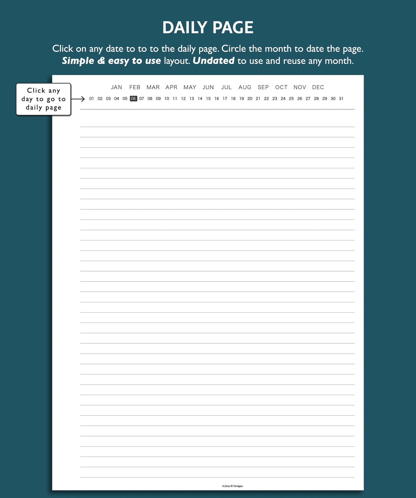 Free One Month Daily Journal | E-Ink Device Compatibility Tester For reMarkable, Kindle Scribe, and Supernote