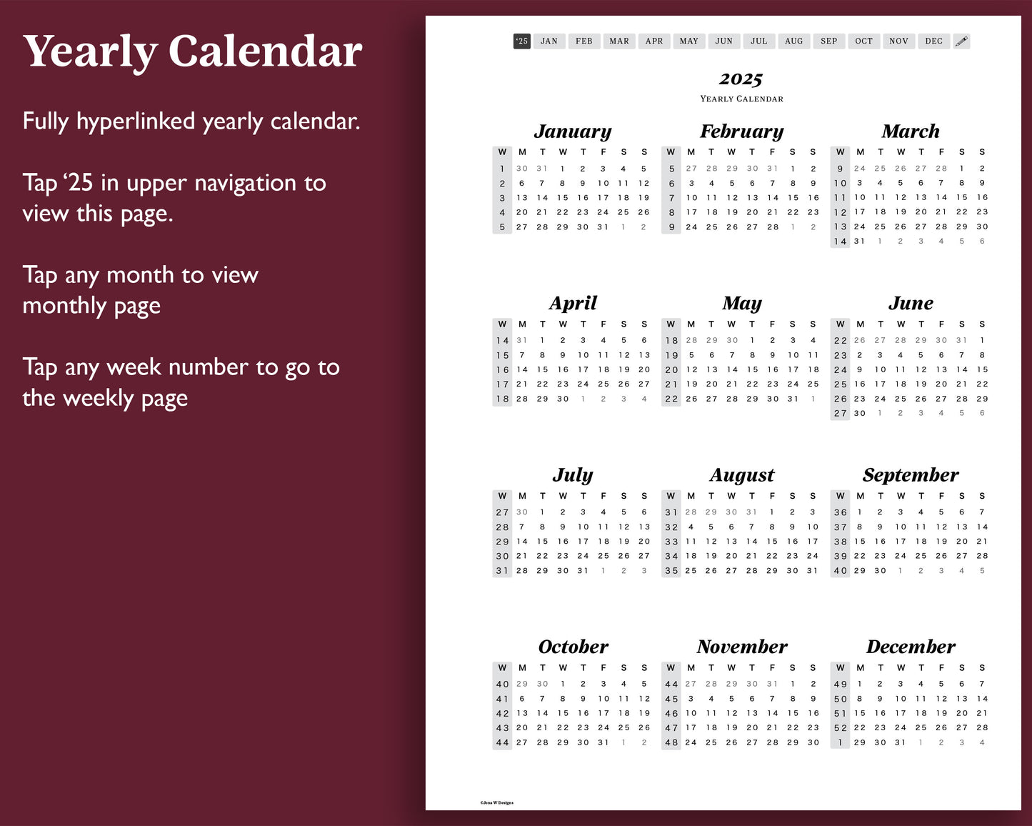2025 Weekly Planner | for Supernote