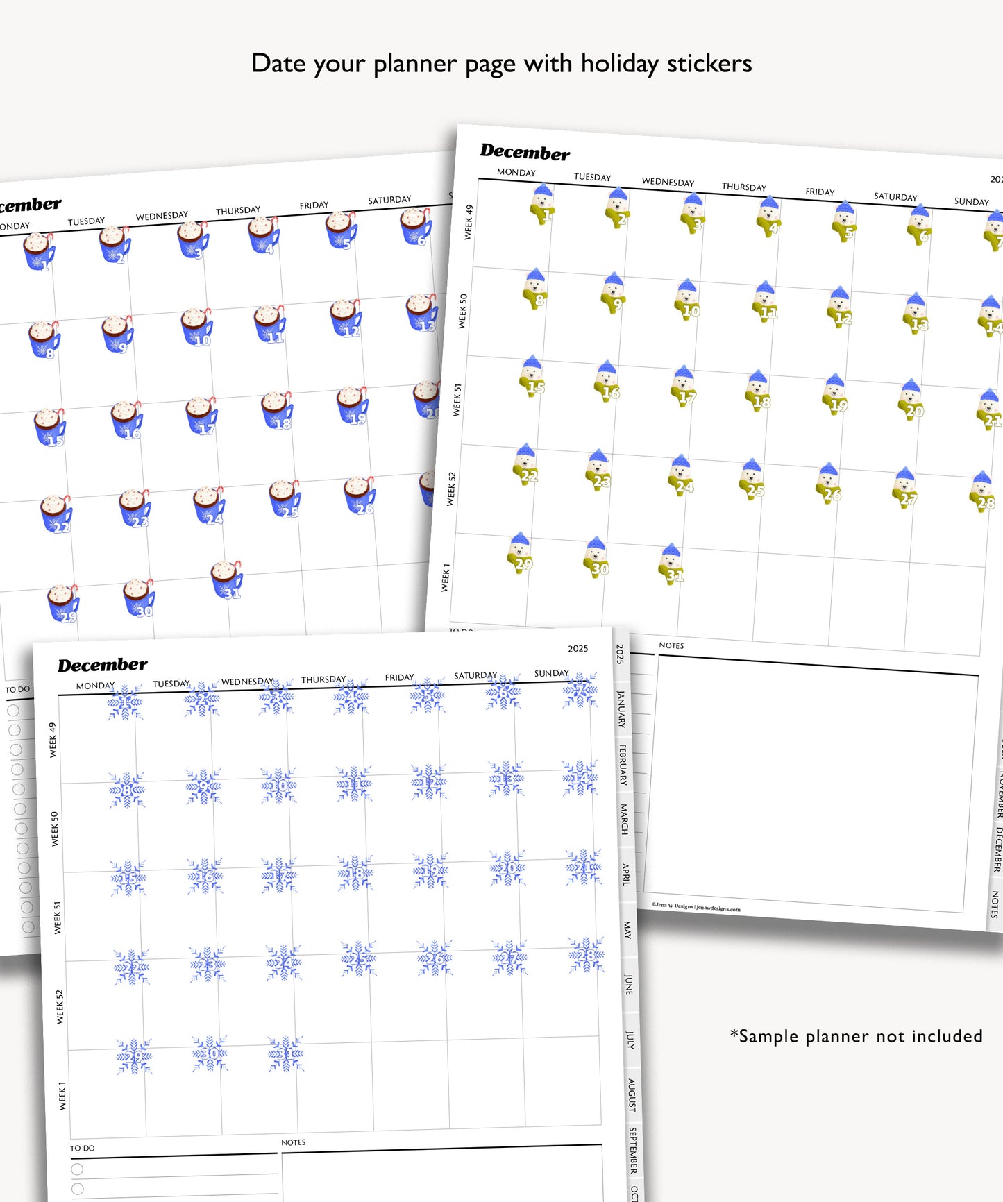 Digital Planner Date Dot Stickers | Christmas Holiday