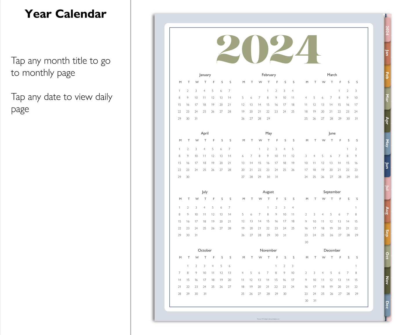 2024 Daily Journal | Vertical Page a Day Daily Journal