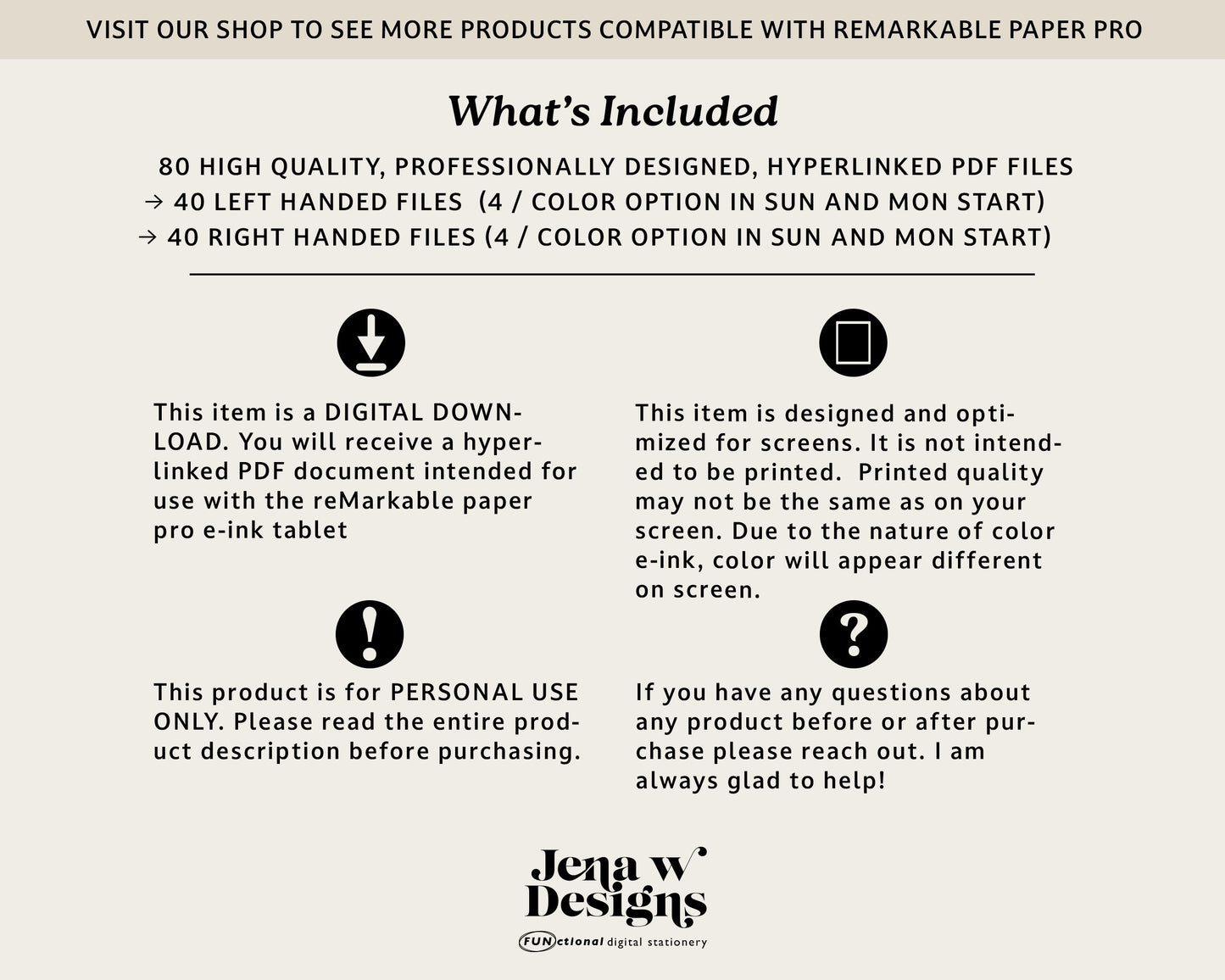 2026 Daily Digital Planner for reMarkable Paper Pro — Minimalist, Hyperlinked & Dated PDF