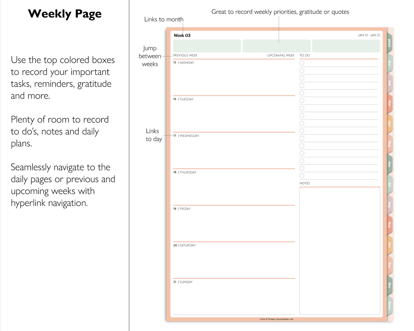 2024 Simple Daily Digital Planner | Modern Minimal Collection