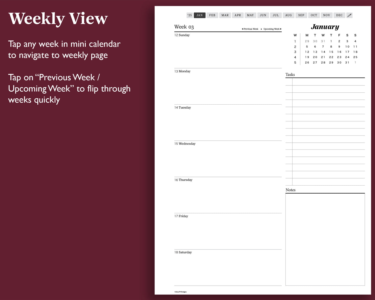 2025 Weekly Planner | for Supernote