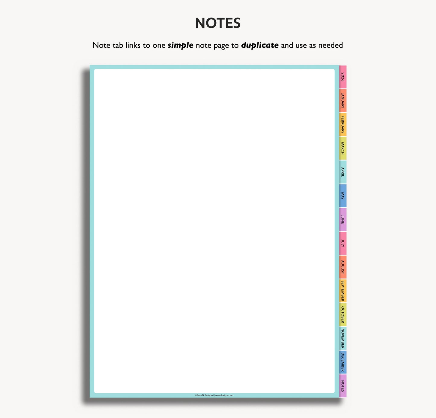 2026 Dated Monthly Digital Planner – Minimalist Planner for iPad & Android Tablets