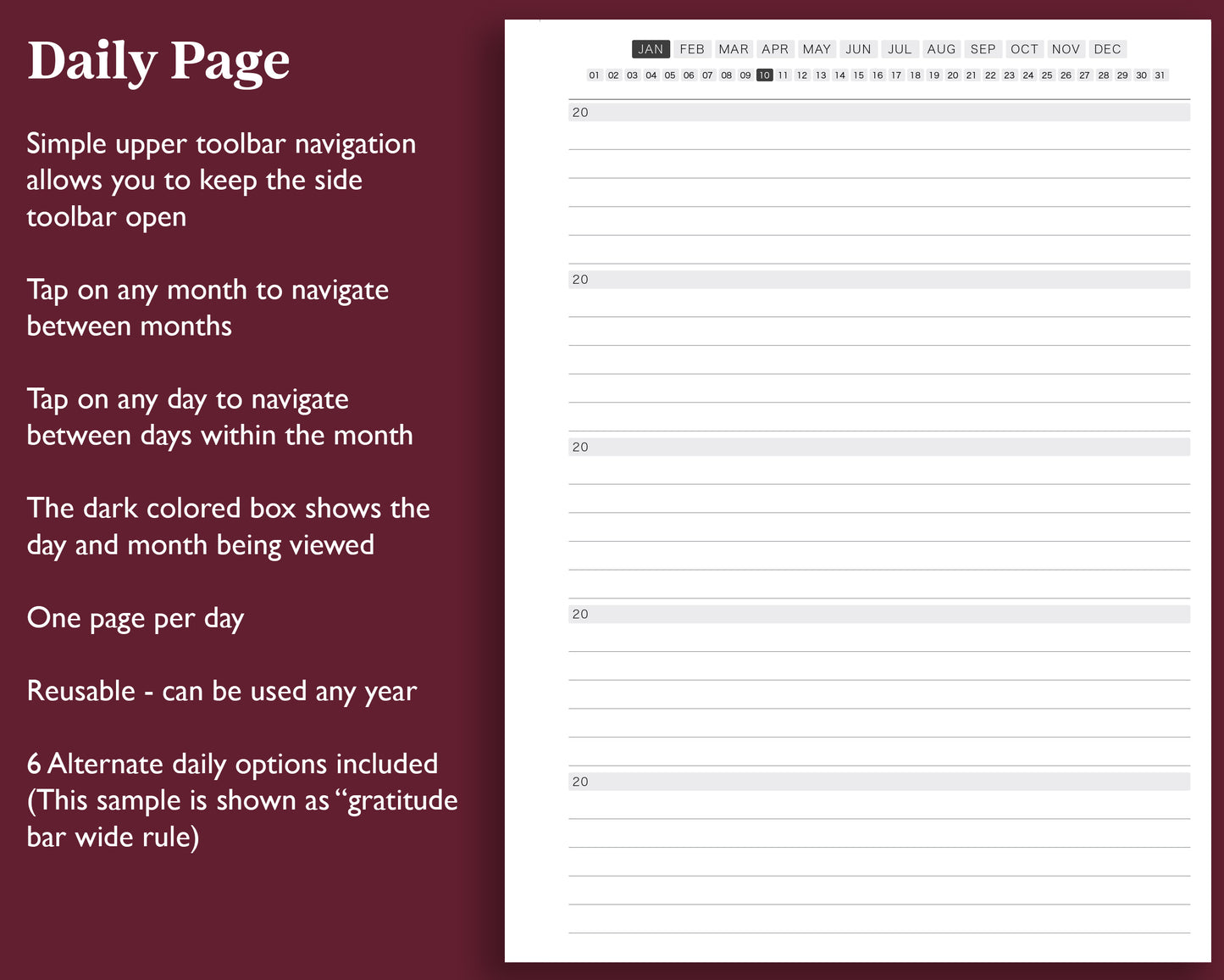 365 Five Year Daily Journal | for Supernote