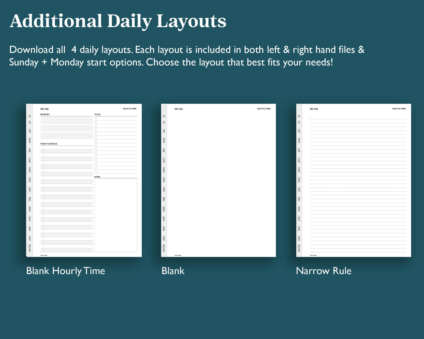 2023 2024 Mid Year Daily Planner | for e-ink Devices