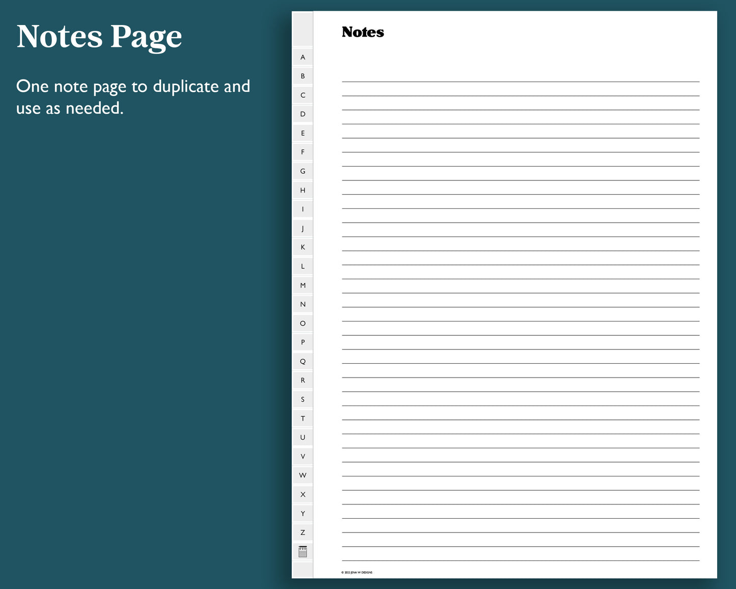 A-Z Tab Password Tracker | for e-ink Devices