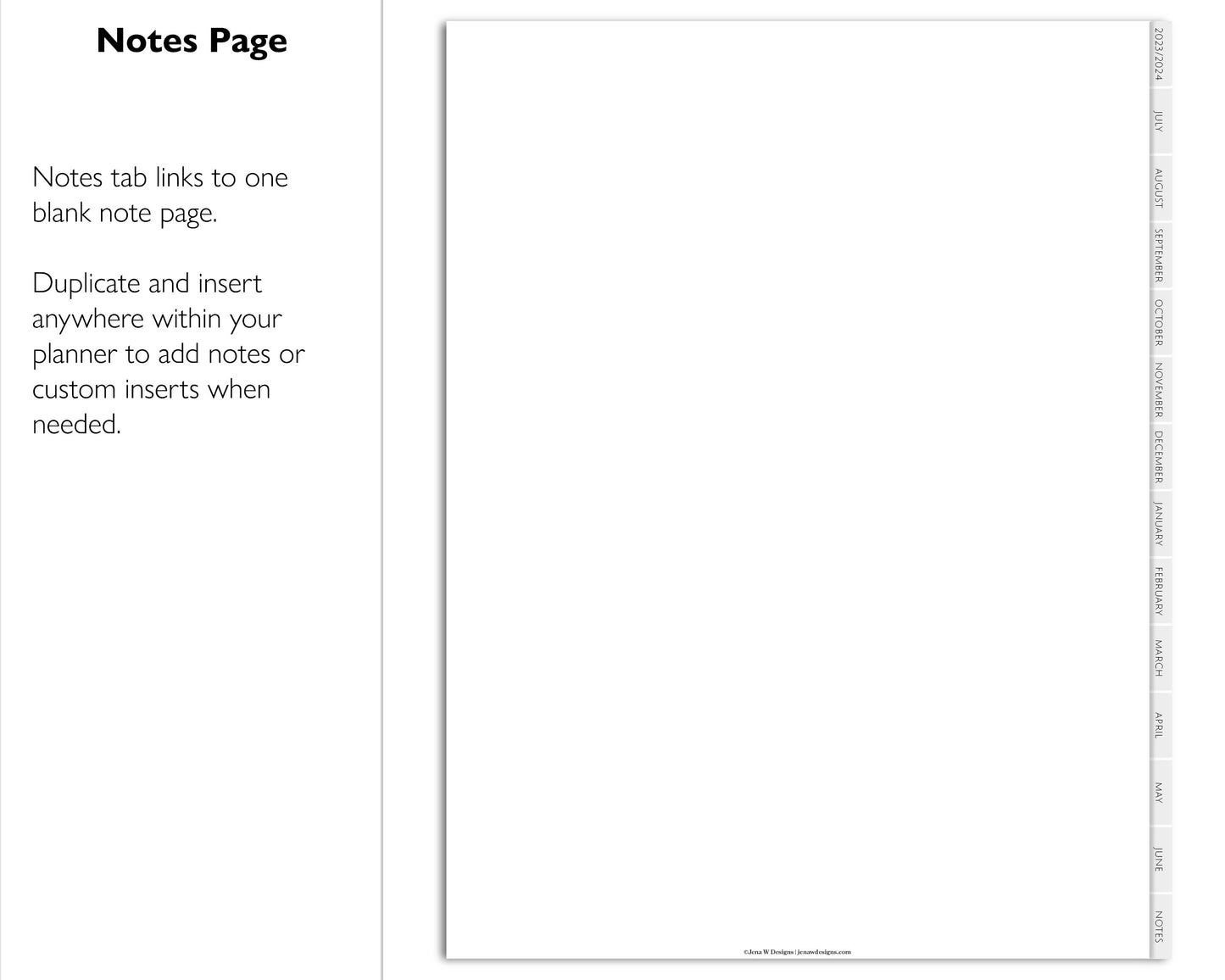 2023 2024 Mid Year Daily Digital Planner | Minimal Modern Simple Agenda