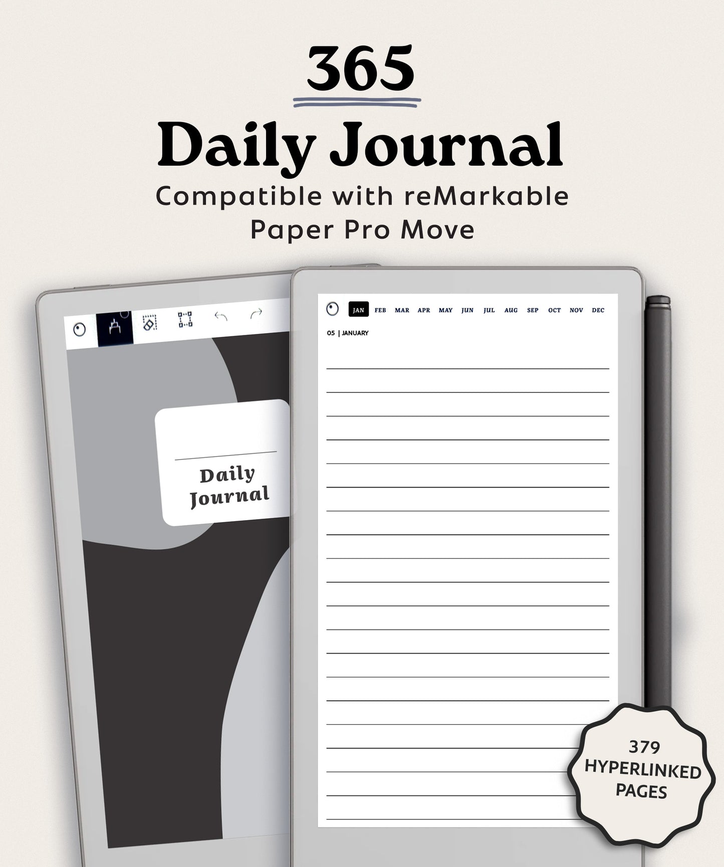 365 Daily Journal for reMarkable Paper Pro Move