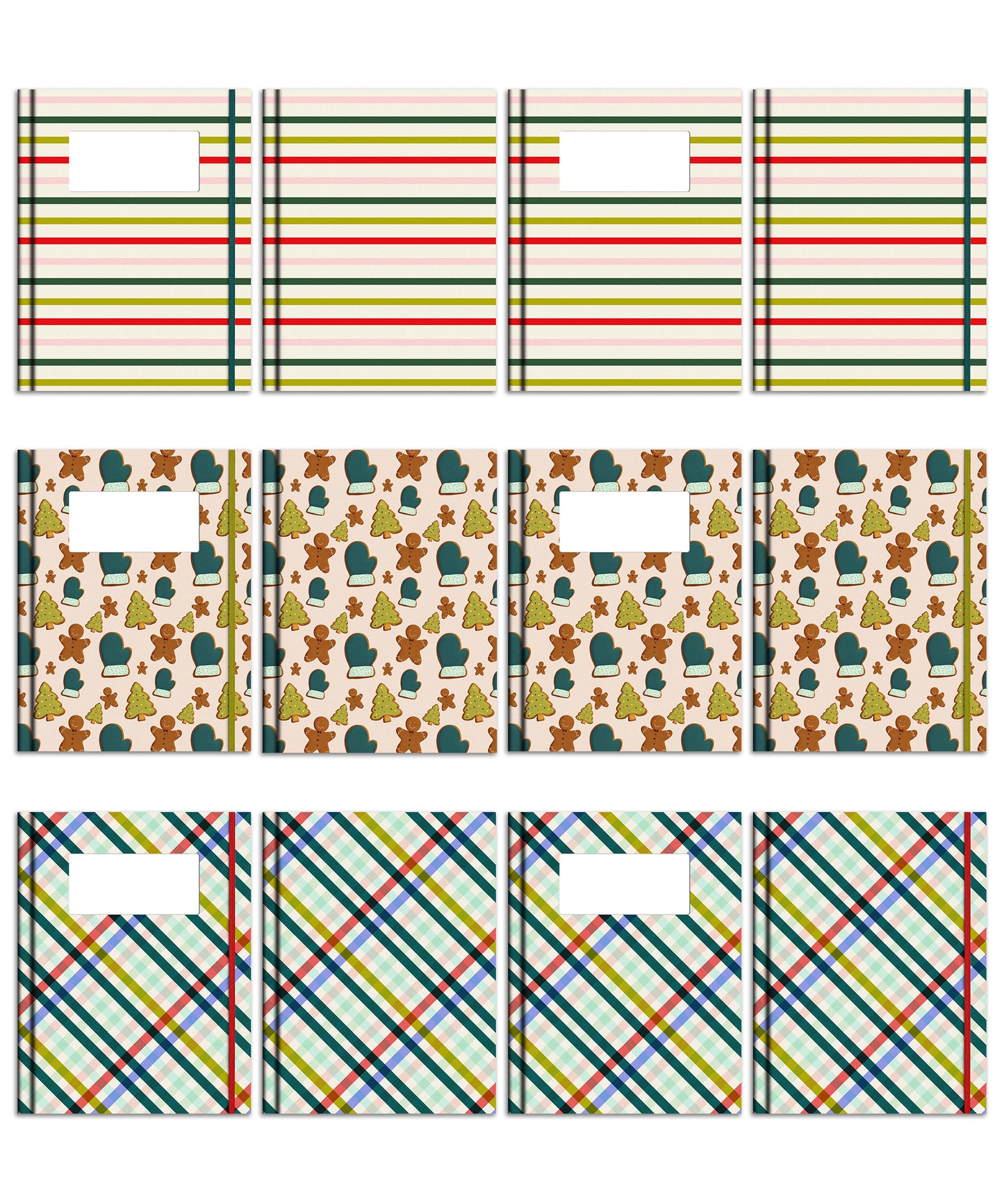Christmas Digital Planner & Notebook Covers | 48 Plaid Covers
