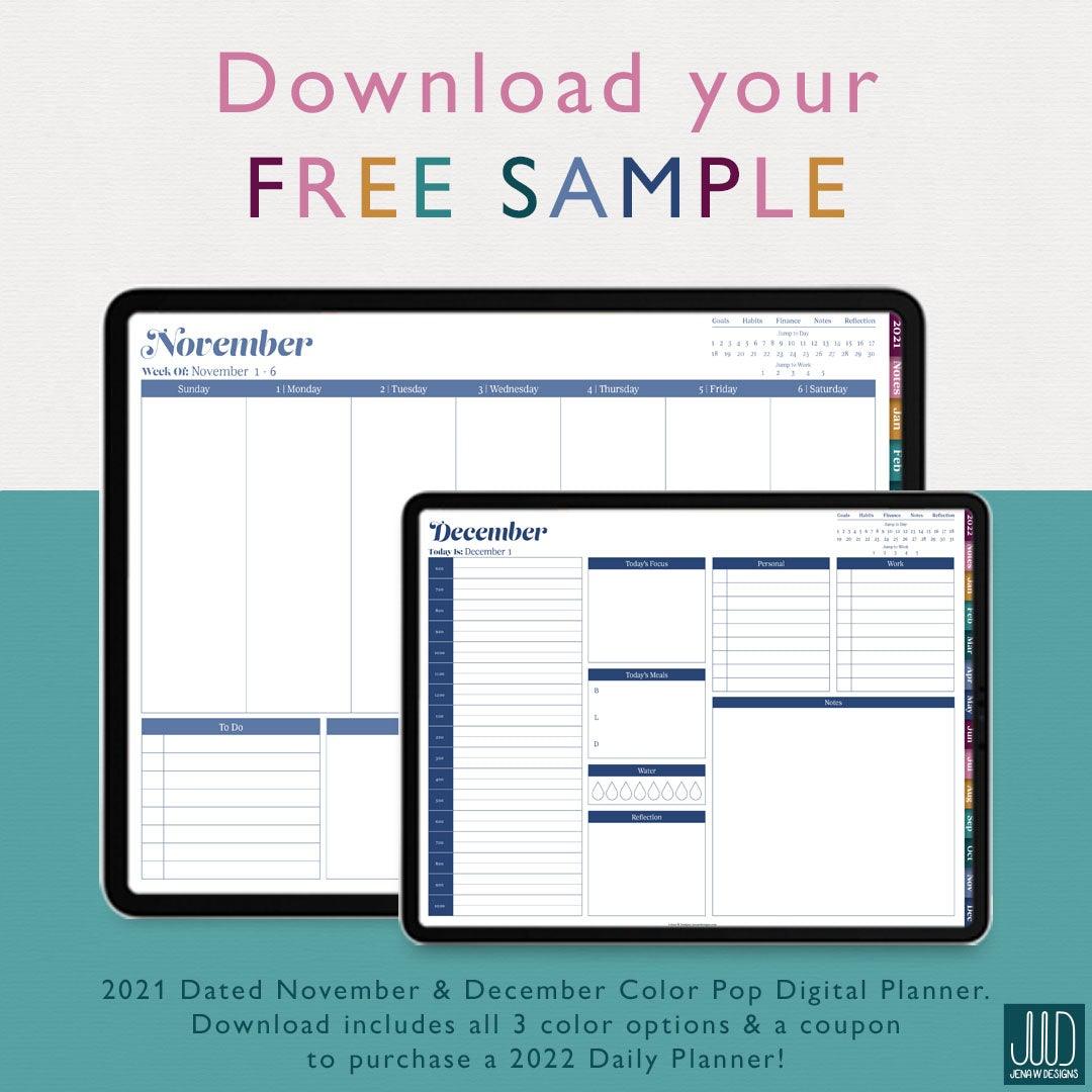 FREE 2021 Sample Color Pop Planner - Jena W Designs