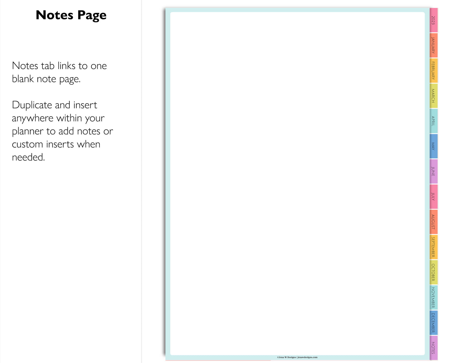 2023 Minimal Modern Weekly Planner | Simple Digital Planner | Vertical