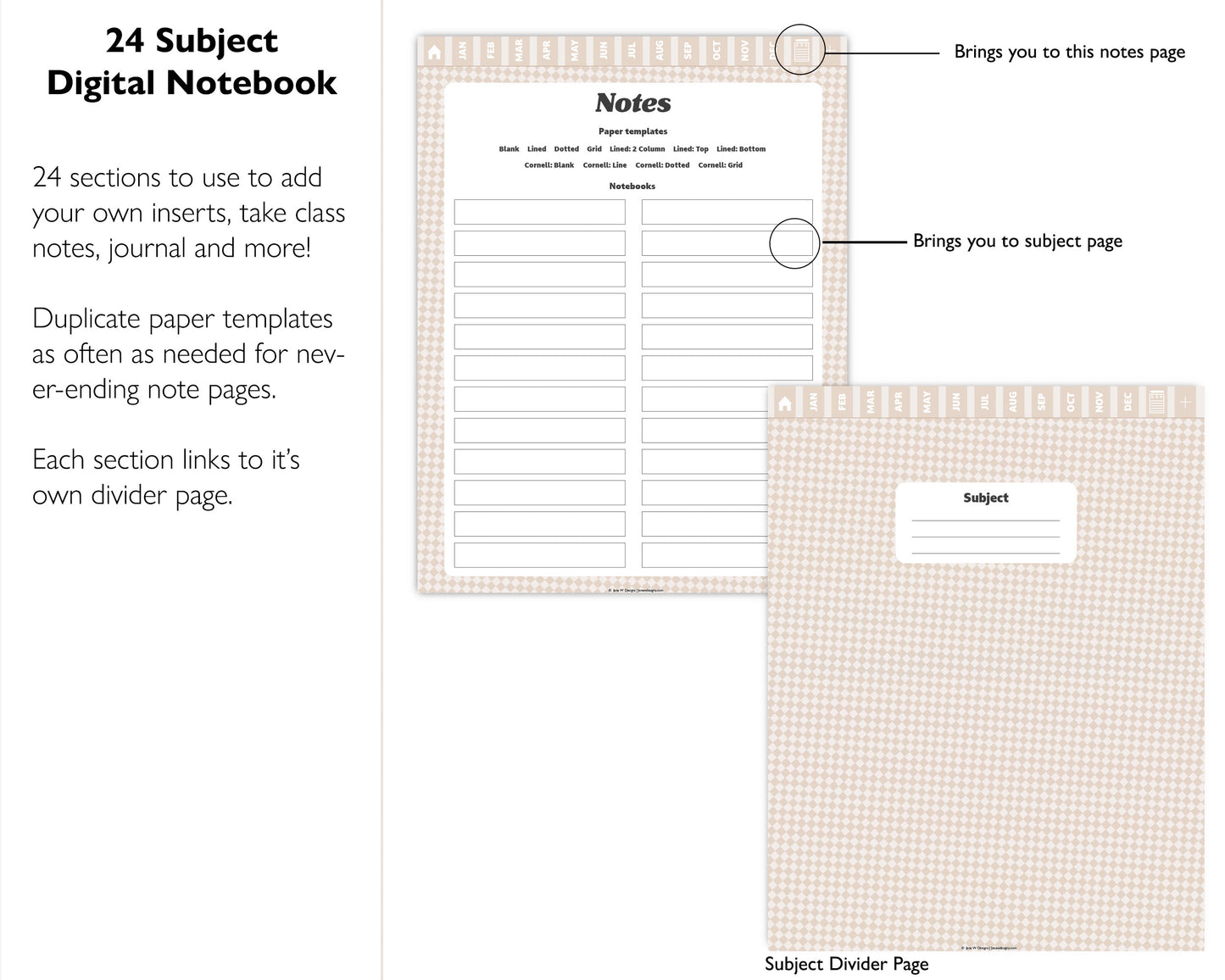 2023 Weekly Planner & 24 Subject Notebook - Playful Collection