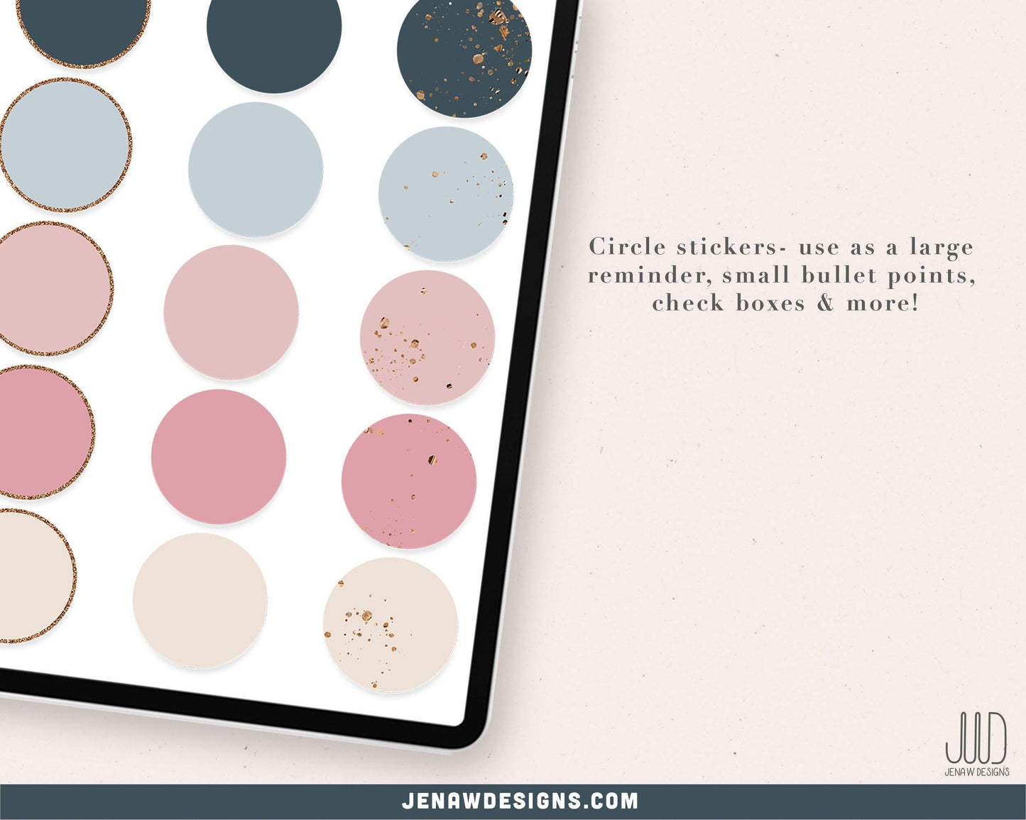 Neutral & Gold Digital Planner Stickers - Jena W Designs