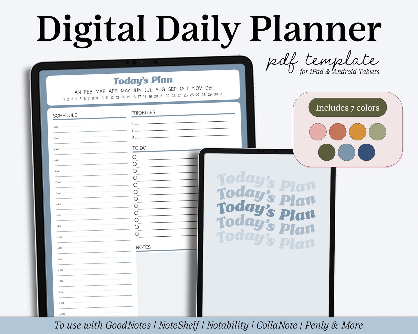 One Page Daily Planner | PDF Planner