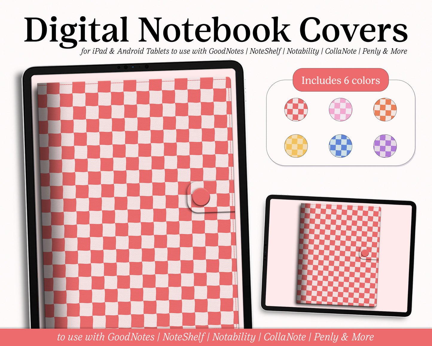 Realistic Digital Planner & Notebook Cover | 12 Covers | Portrait & Landscape