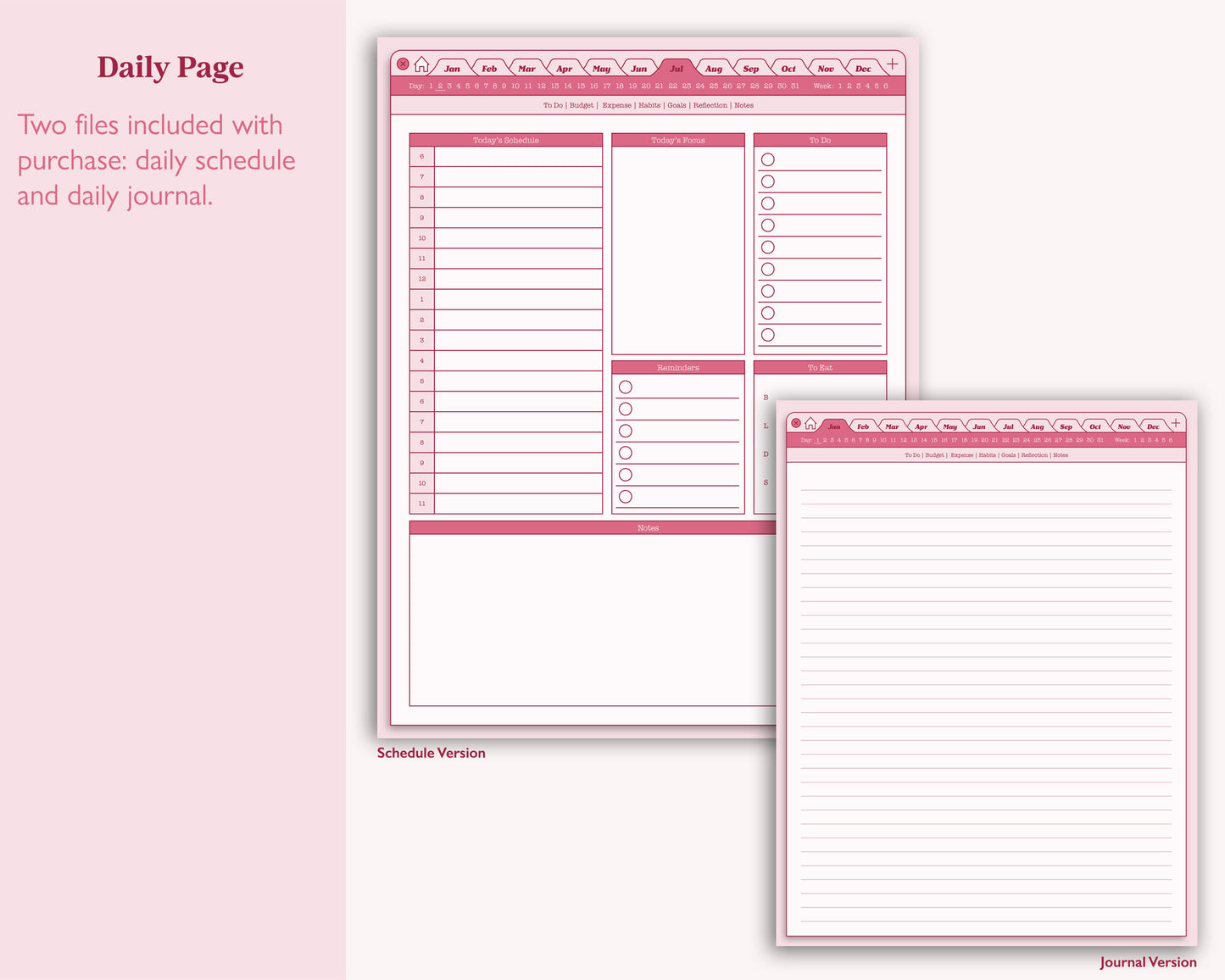 FREE Undated Daily Planner | Browser Aesthetic