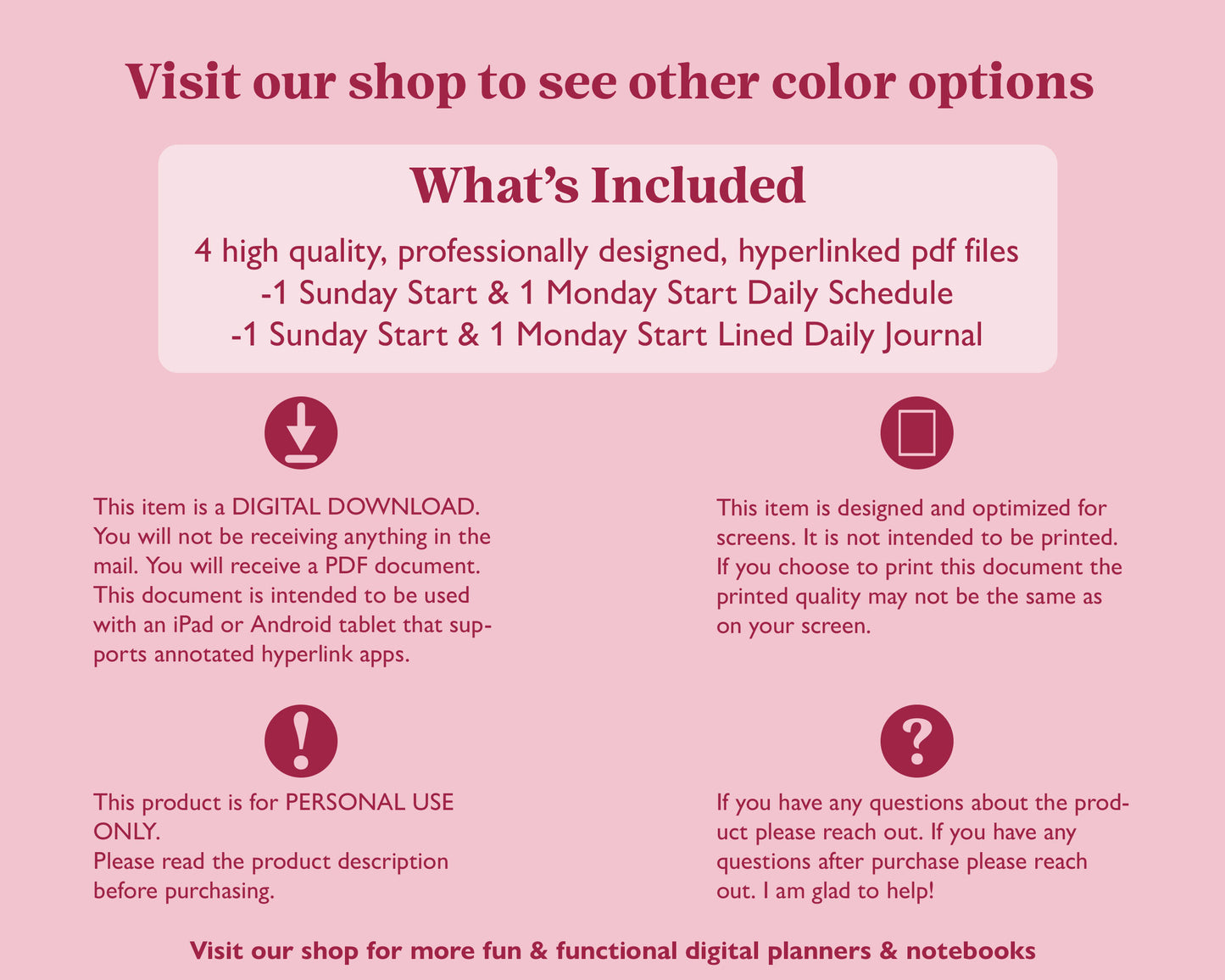 FREE Undated Daily Planner | Browser Aesthetic
