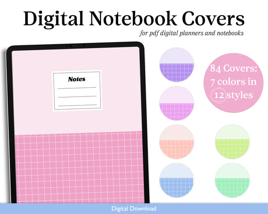 Digital Planner & Notebook Cover | 84 Covers | Vertical