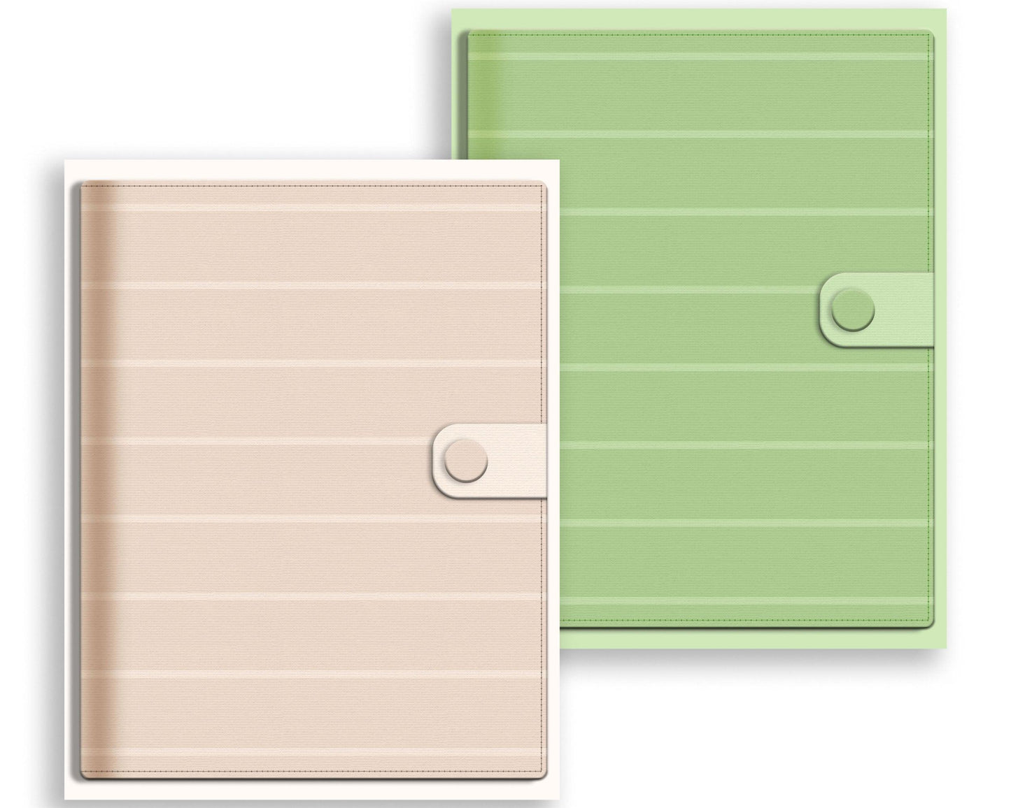 Realistic Digital Planner & Notebook Cover | 6 Folio Stripe Covers | Vertical - Jena W Designs