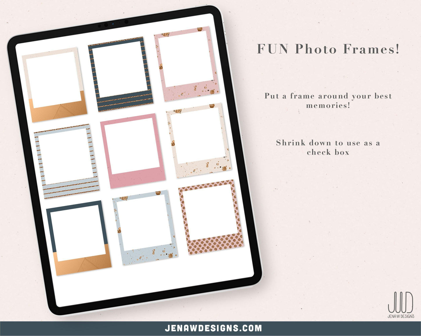Neutral & Gold Digital Planner Stickers - Jena W Designs